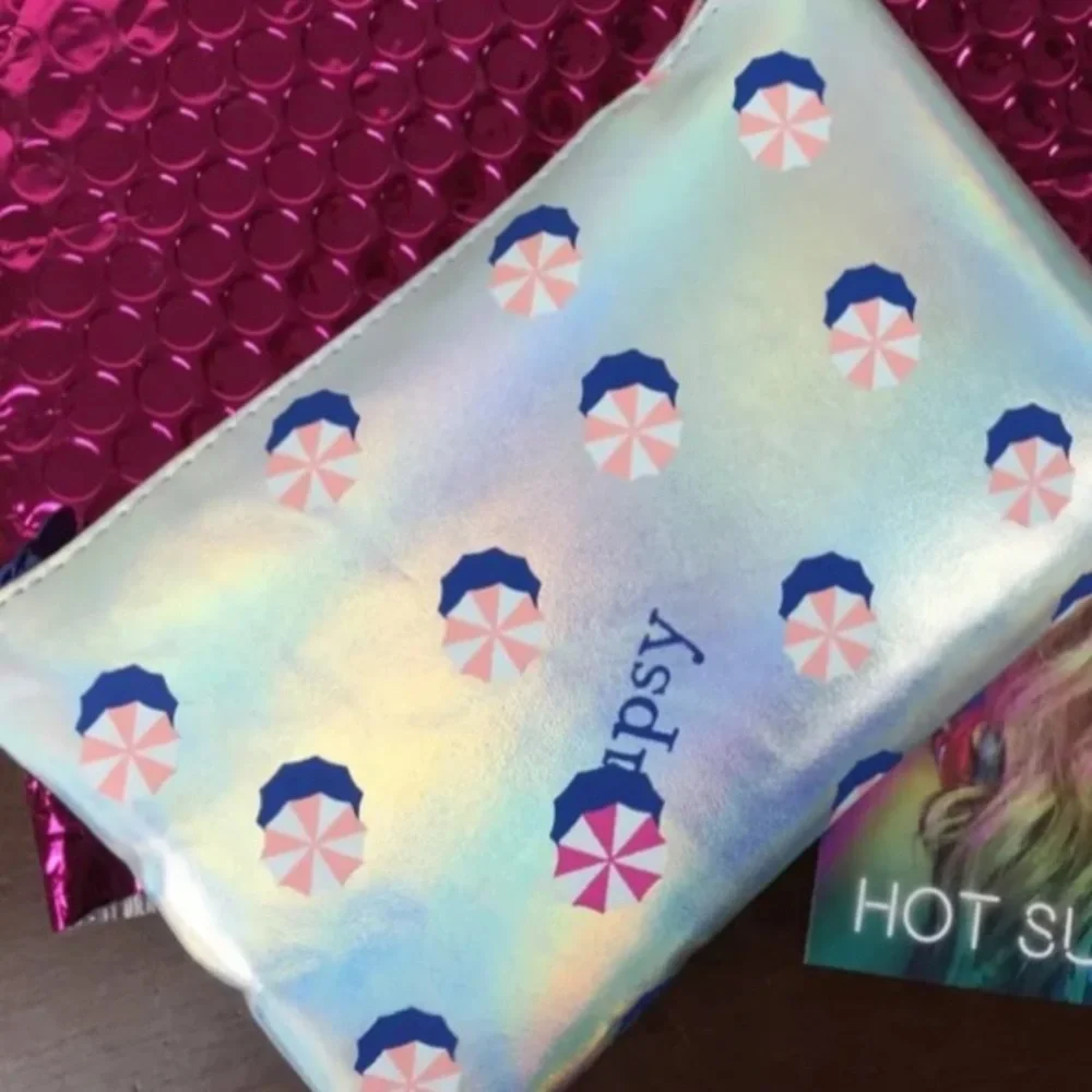 IPSY Silver Theme Hot Summer Nights Cosmetic Glam Clutch Bag
